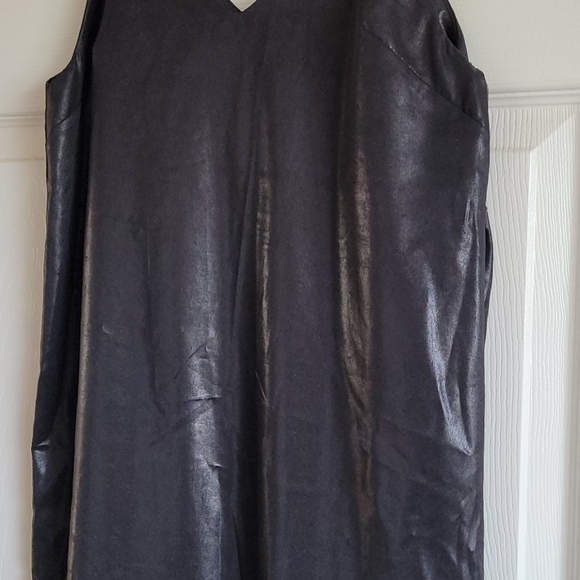 Topshop black spaghetti dress lace leather like - Picture 3 of 8